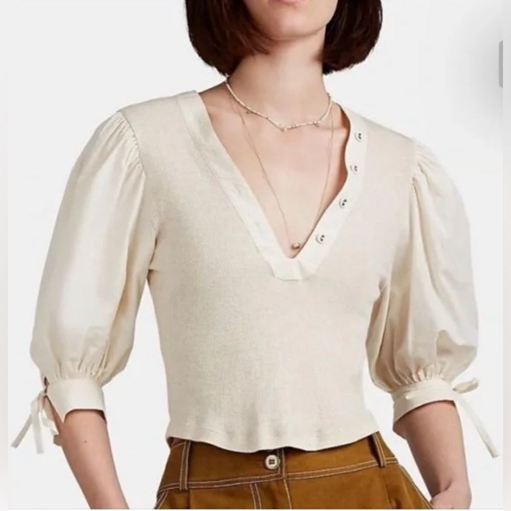 Ulla Johnson Pia Melange Rib-Knit Top Sz Medium